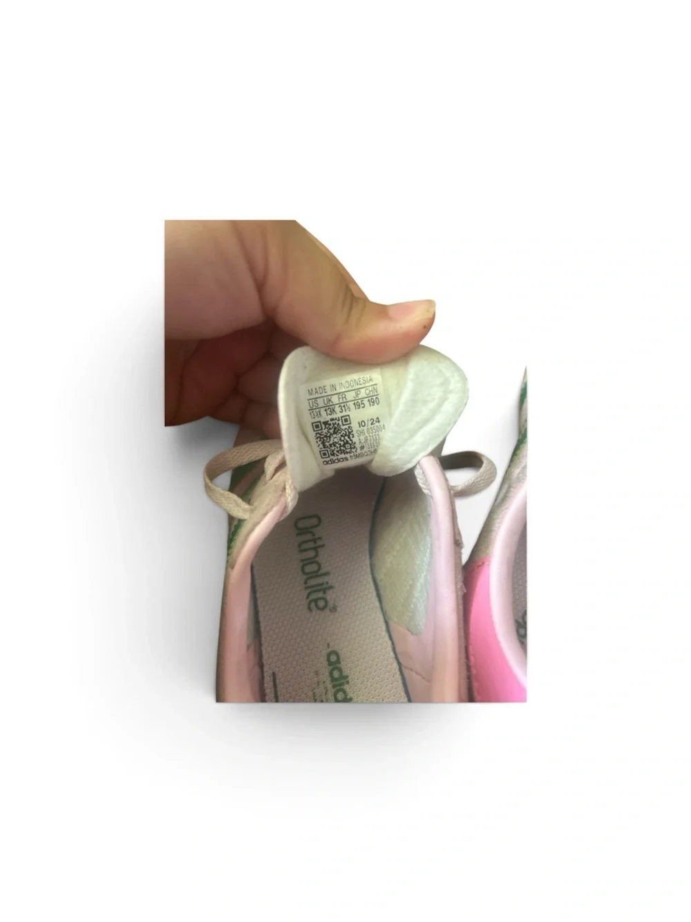 Adidas Pink Suede Kids Sneakers with Mint Stripes